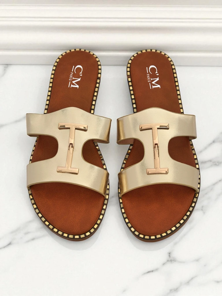 Royalfashion moteriškos basutės lygiu padu Maya Louise