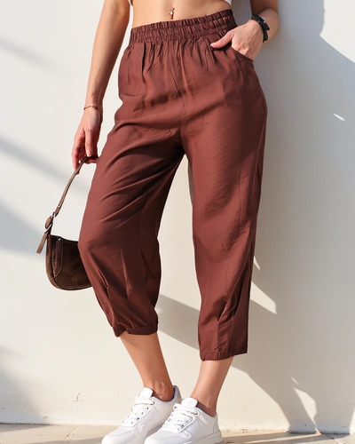 Royalfashion tiesios moteriški audinio kelnių 7/8