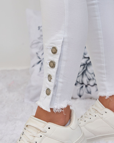 "Royalfashion" Balti moteriški džinsai su sagomis