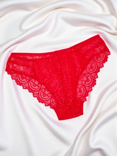 Женские трусы-слипы с кружевом и полосками