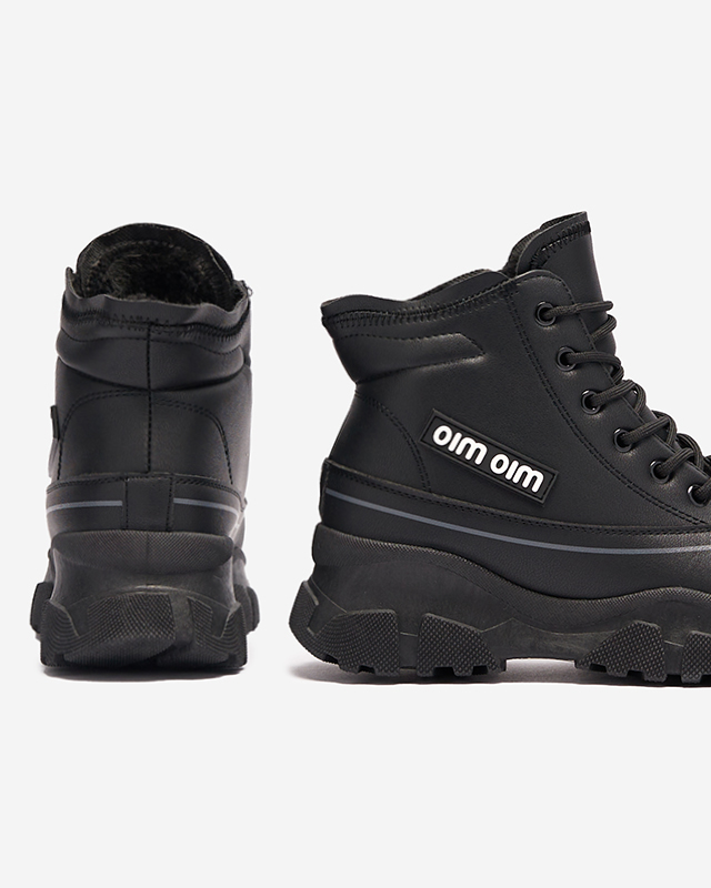 Женские утепленные спортивные ботинки черного цвета Lecvola- Footwear