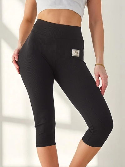 Royalfashion Moteriški dryžuoti medvilniniai 3/4 tamprės