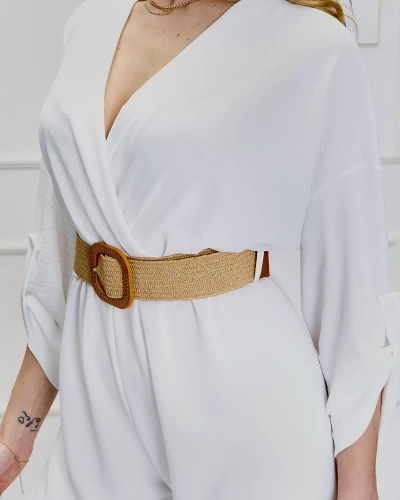 Белый длинный женский комбинезон - Одежда