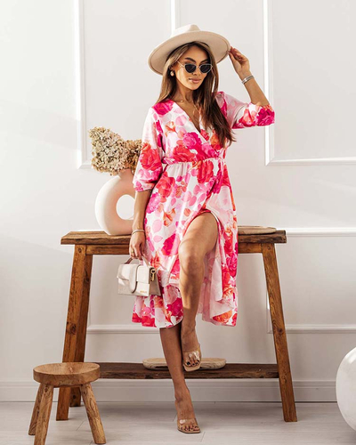 Royalfashion Moteriška midi suknelė su originaliu raštu