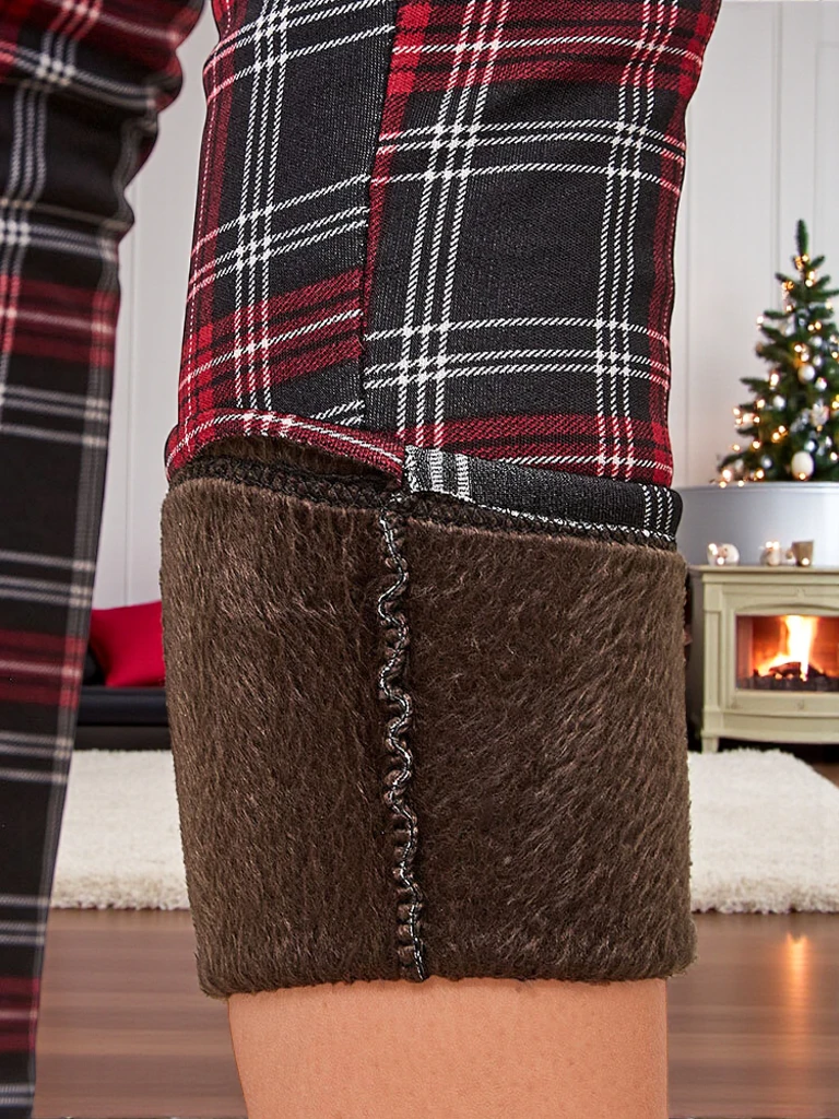 Royalfashion Pašiltintos languotos moteriškos tegins kelnės