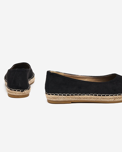 Черные женские эко-замшевые эспадрильи Silina