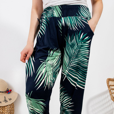 Moteriškos raštuoto audinio kelnės PLUS SIZE - Apranga