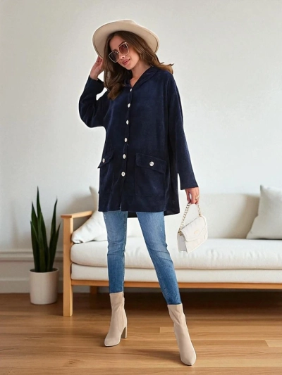 Кардиган дамский Royalfashion с золотыми пуговицами PLUS SIZE