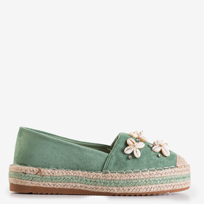 Зеленые женские эспадрильи с отделкой Izira