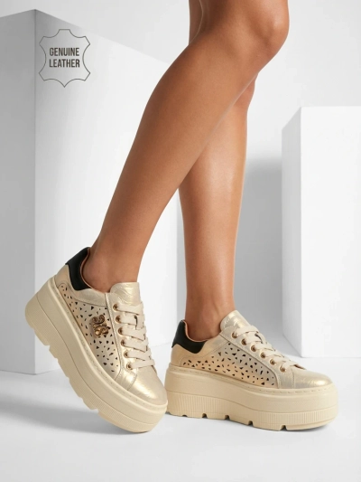 Ažūriniai moteriški sportiniai bateliai iš natūralios odos Atelle