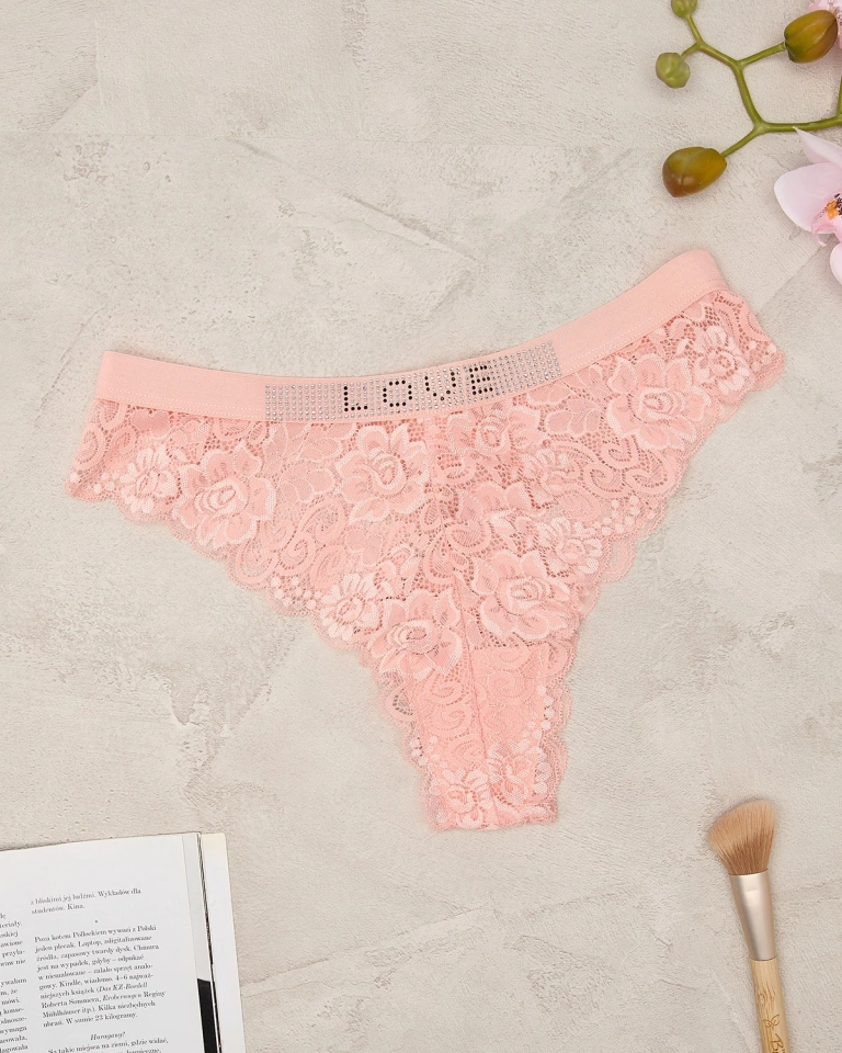 Royalfashion Ryškiai rožinės nėriniuotos liemenėlės kelnaitės