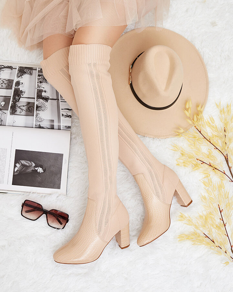 Royalfashion Moteriški batai per kelius Nolera