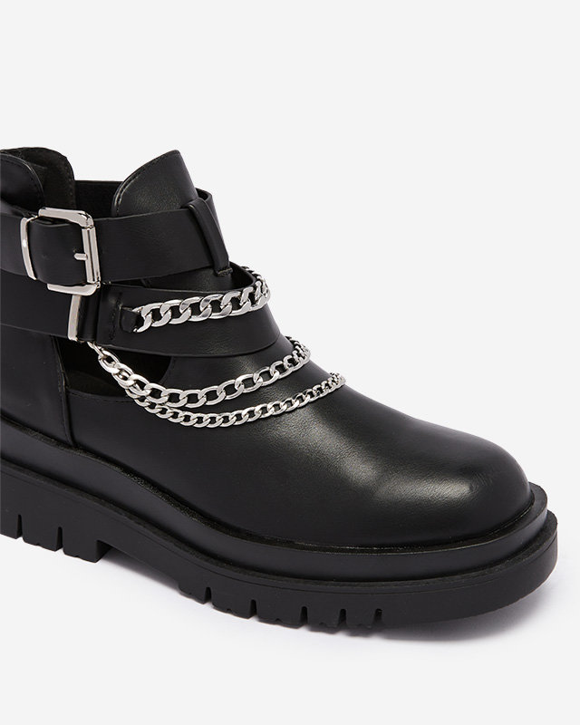 Женские сапоги с вырезами черного цвета Setica - Обувь