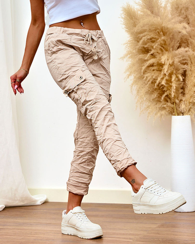 Royalfashion Moteriškos medžiaginės kovinės kelnės