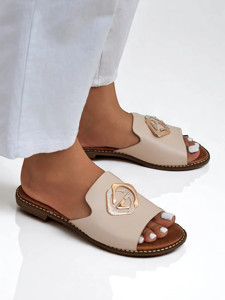 Royalfashion Женские шлепанцы на плоской подошве Goldie Spark