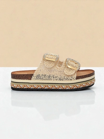 Royalfashion Женские мюли с пряжками из страз GlamCork
