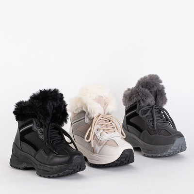 Серые женские утепленные ботинки Qert