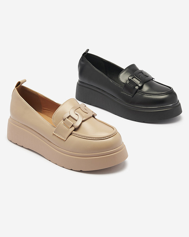 Juodi mokasinai su grandinėle Stimla - Avalynė