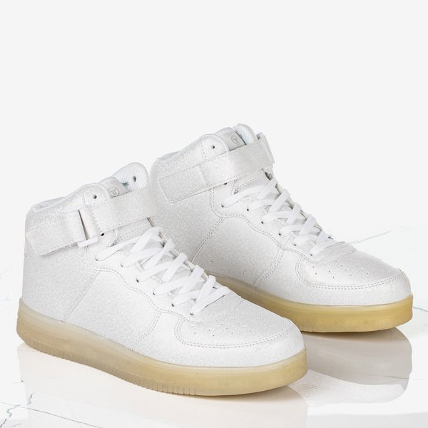 Srebrne buty sportowe dziecięce z wysoką cholewką Cooper - Obuwie