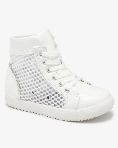 Белые кроссовки для девочек с высоким верхом Borris- Footwear