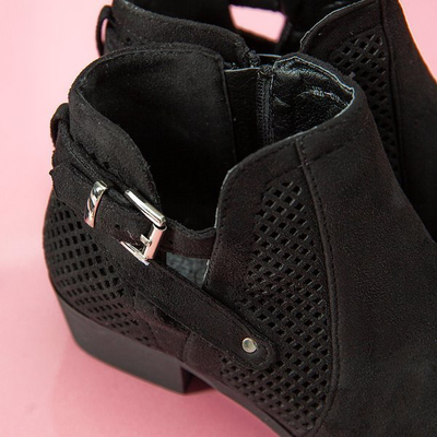 Черные ботинки Chelsea с ажурным узором Black Elegance - Обувь