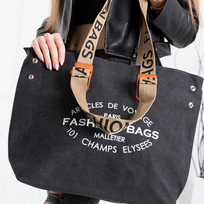 Juodo audinio pirkinių krepšys moterims - Priedai