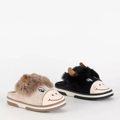 OUTLET Animmes smėlio spalvos bulių šlepetės vaikams - Avalynė