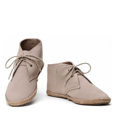 Женские бежевые ботильоны на завязках от Cirlisa - Обувь