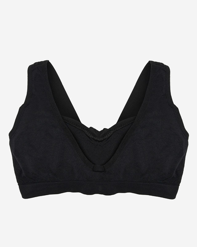 Juoda moteriška sportinė liemenėlė plačiomis petnešėlėmis – apatinis trikotažas