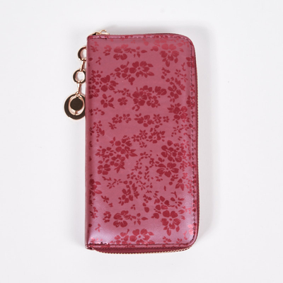 Большой кошелек бордового цвета с узором из экологической матовой кожи - Аксессуары