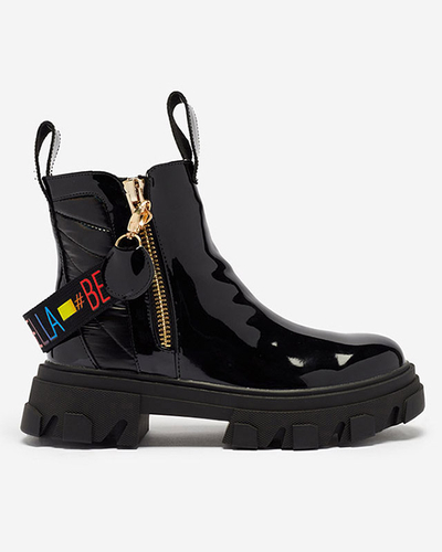 Черные женские лакированные сапоги Osallu 