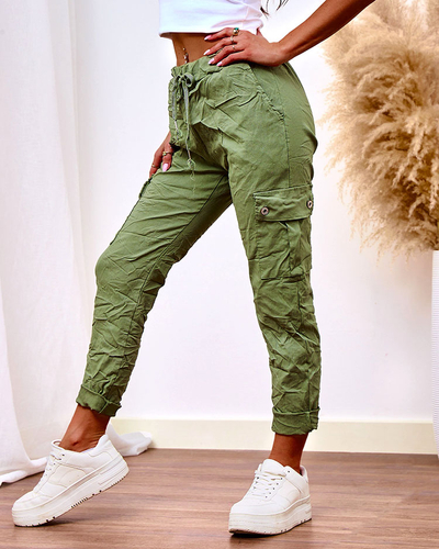 Royalfashion Moteriškos medžiaginės kovinės kelnės