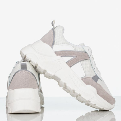 Białe sneakersy damskie z odblaskiem Ariana - Obuwie