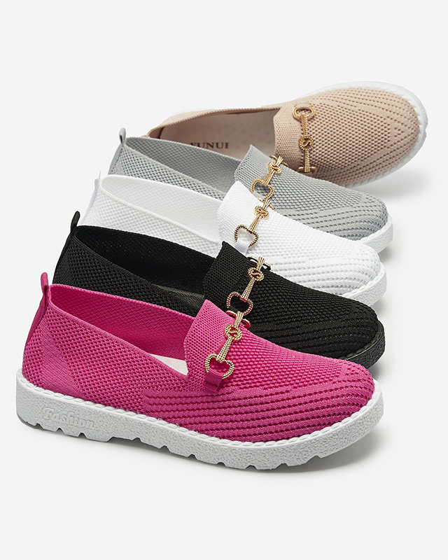 Черные женские кеды-слипы с золотым украшением Enelida - Обувь