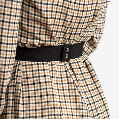 Черный женский эластичный ремень с серебристой цепочкой