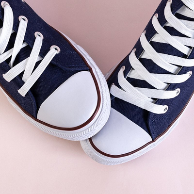 Высокие женские кеды синего цвета Skarllet