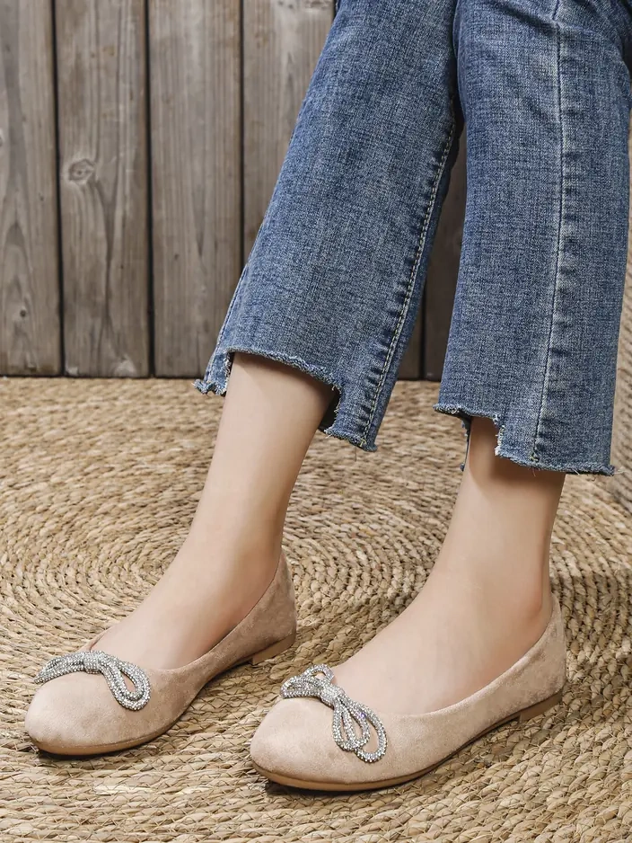 Royalfashion moteriški balerinų bateliai su baltu kaspinu Ofelna