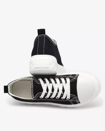 Royalfashion Черные женские кроссовки на платформе Merija