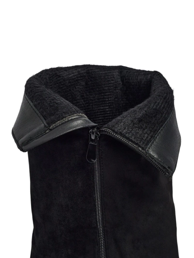 Moteriški eko zomšiniai ilgaauliai batai su aulu Ismara