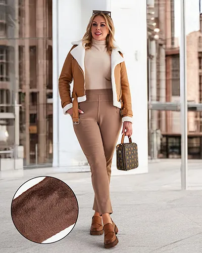 Royalfashion Женские утепленные брюки-треггинсы PLUS SIZE