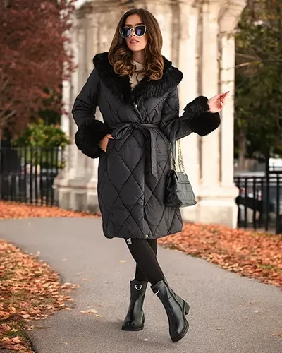 Karališka moterų raukšlėta žieminė striukė