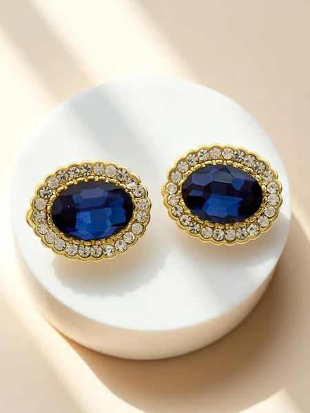 Royalfashion Moteriški prisegami auskarai su kristalais ir cirkoniais