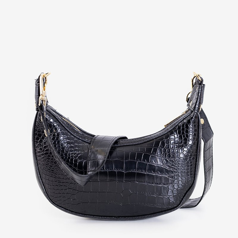 Damska torebka a'la skóra węża z marszczeniem - Torebki