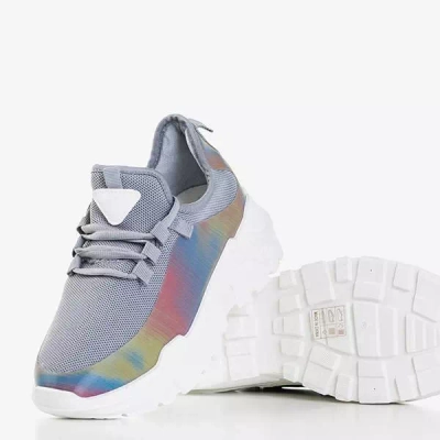 OUTLET Женские кроссовки серого цвета с разноцветной вставкой Isis - Обувь