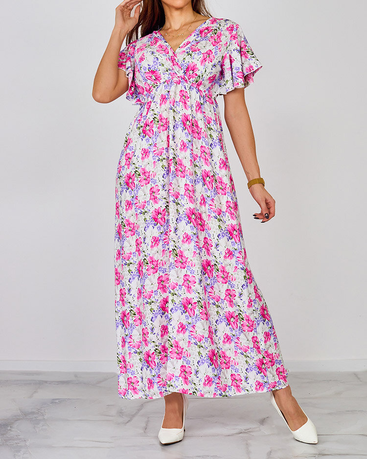 "Royalfashion" Moteriška gėlėta midi suknelė