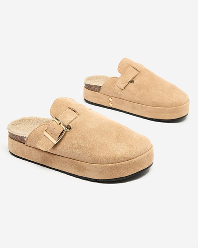 Royalfashion Женские тапочки с овчиной и пряжкой Kajis