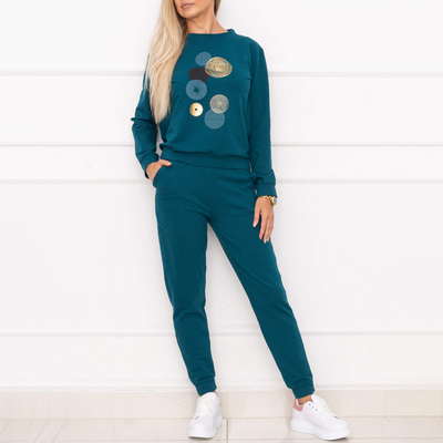 Turkio spalvos moteriškų sportinių kostiumų rinkinys - Drabužiai