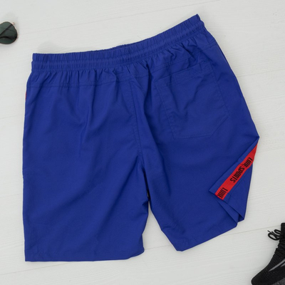 Vyriški kobalto sportiniai šortai su juostelėmis - Drabužiai