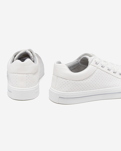 Balti moteriški sportbačiai pilka juostele Sols- Avalynė