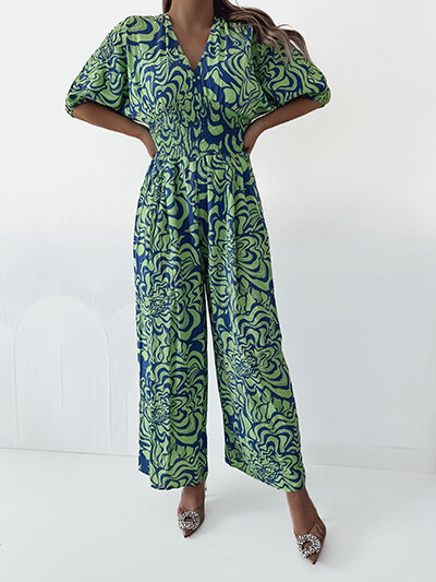 Royalfashion Raštuotas moteriškas kombinezonas